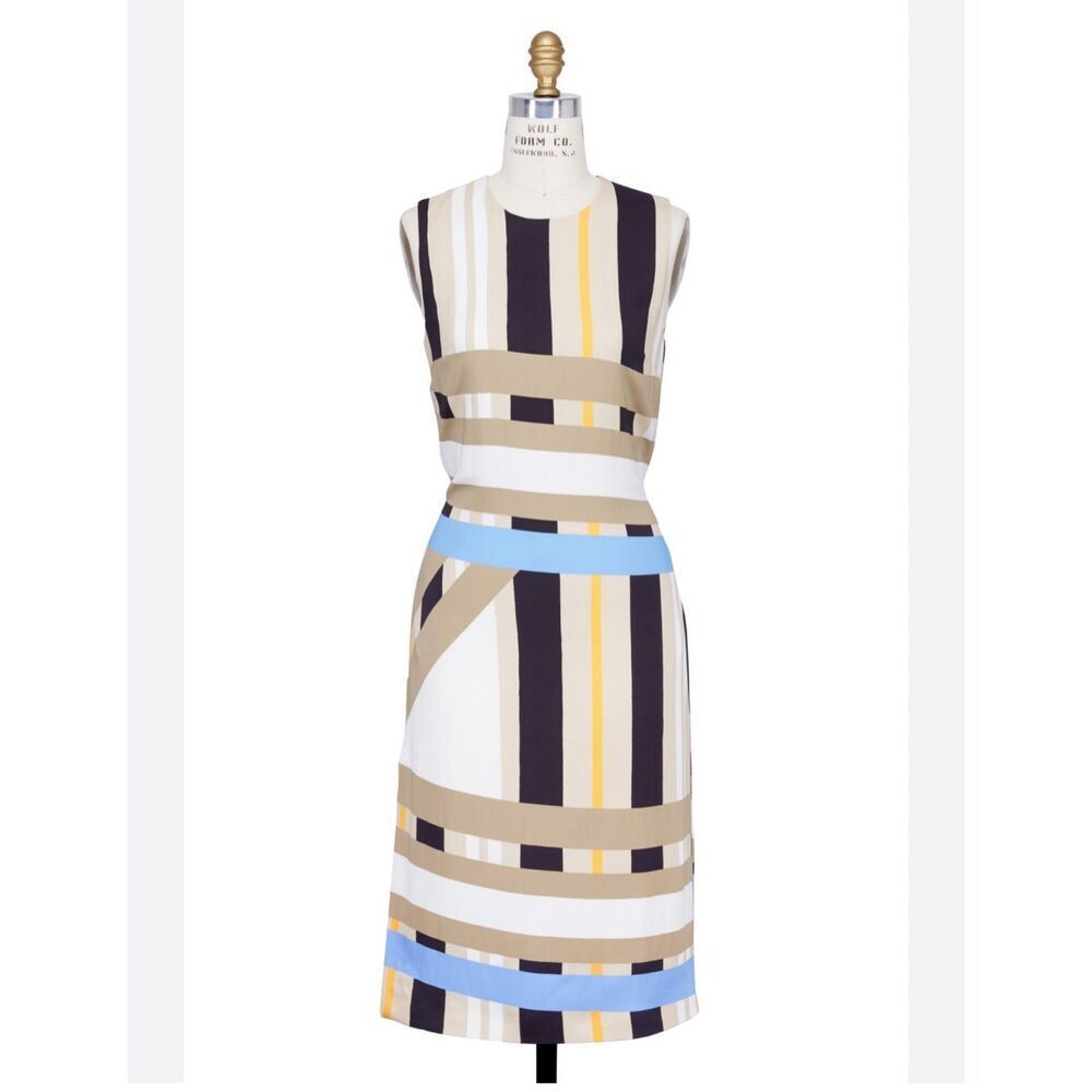 MSGM sleeveless colorful striped sheath dress size 46 or US 10